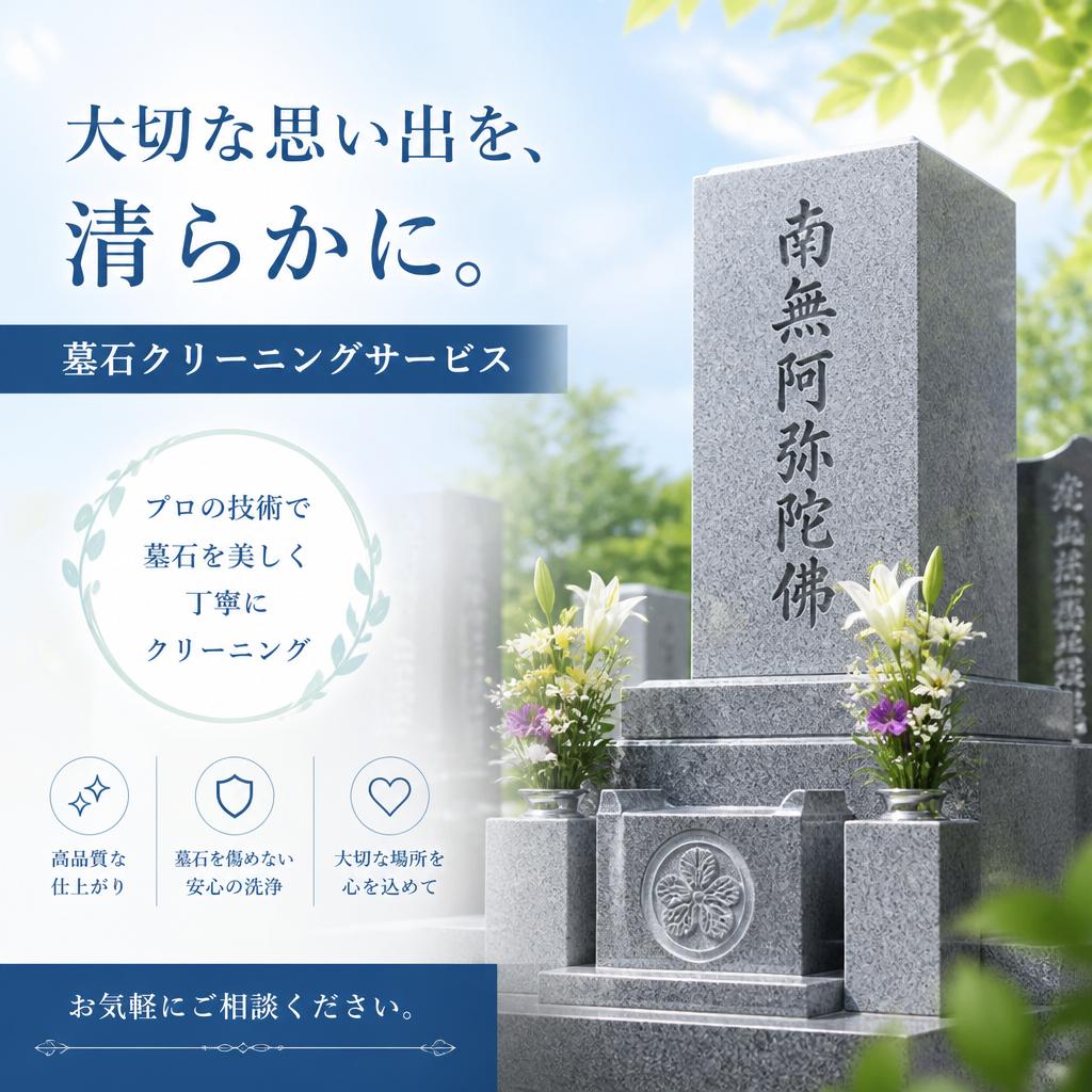 大切な思い出を、清らかに。墓石クリーニングサービス